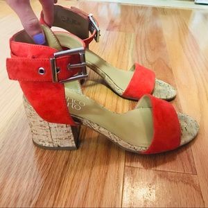 Franco Sarto Red Leather Sandals
